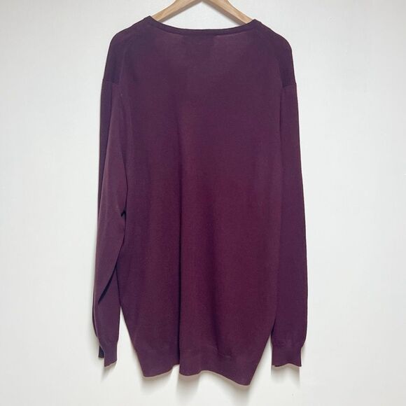 NWT Polo Ralph Lauren Merino Wool V-Neck Sweater in Aged Wine Heather size 2XLT - Picture 3 of 4